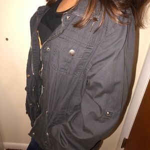 deep grey jacket perfect for fall